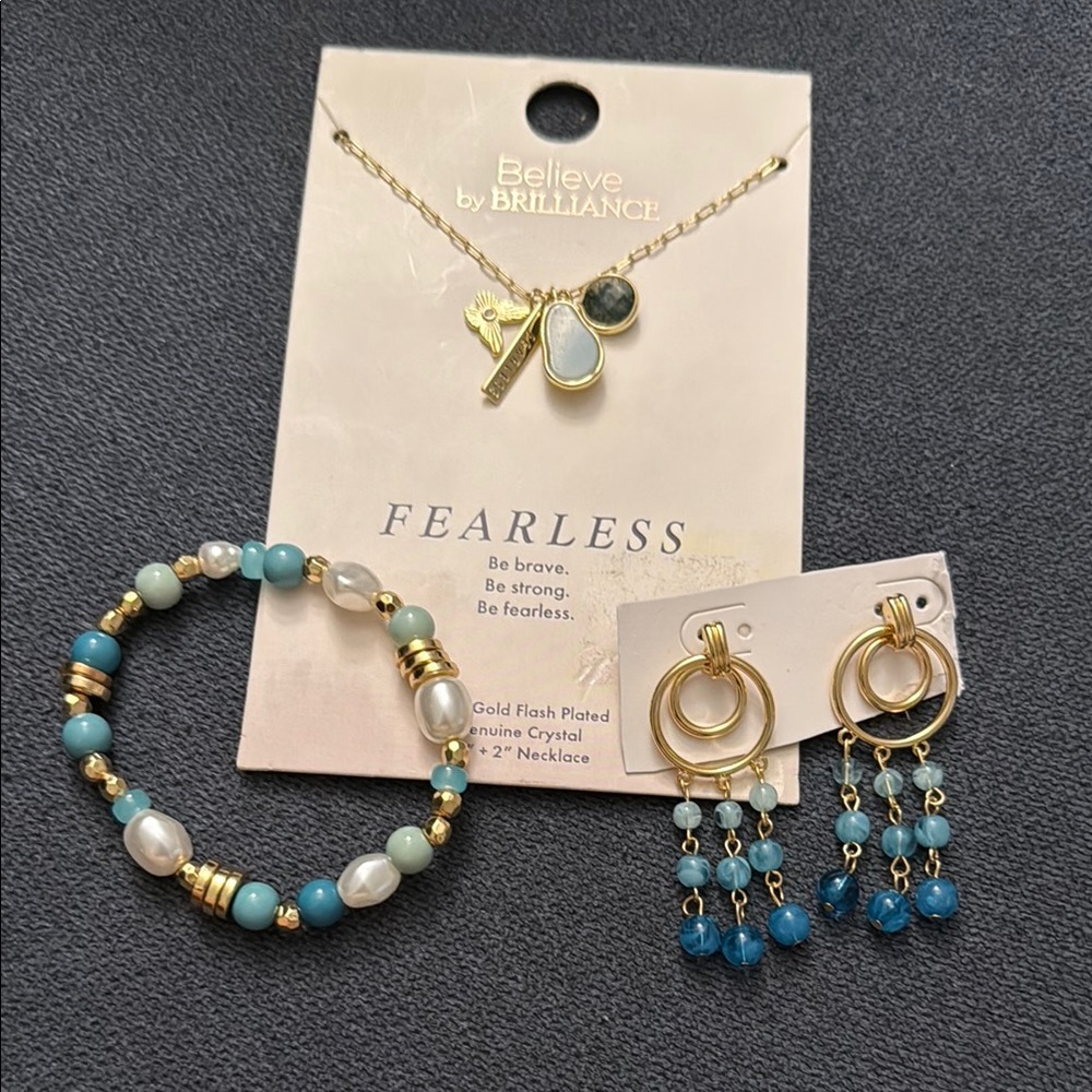 Gold and Blue Jewelry Set